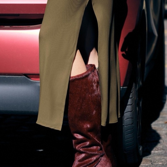 Zara NWT ruched satin effect midi dress 3897/162 - Picture 6 of 12